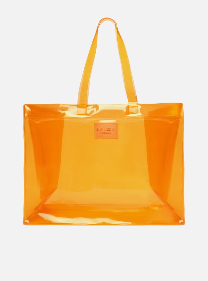 Bolsa Laranja Shopping Transparente Brizza