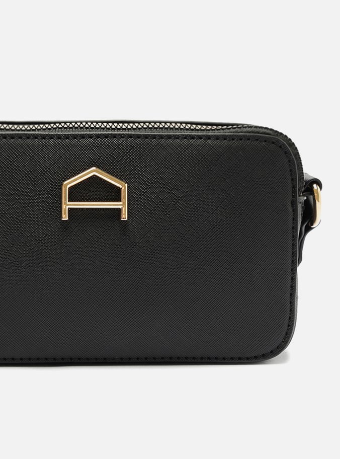 Bolsa Tiracolo Preta Pequena Detalhe