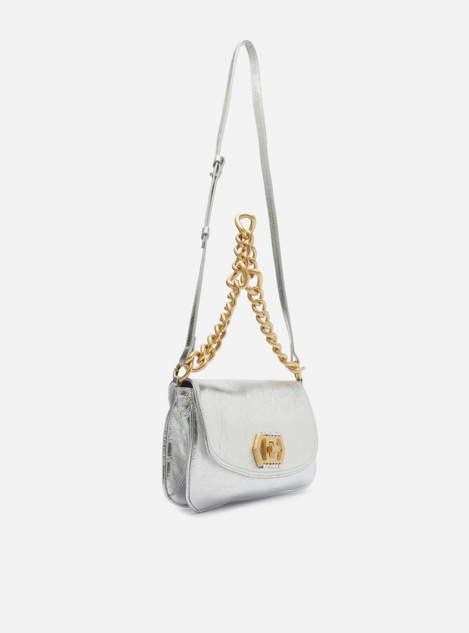 Bolsa Tiracolo Prata Couro Amélia Pequena