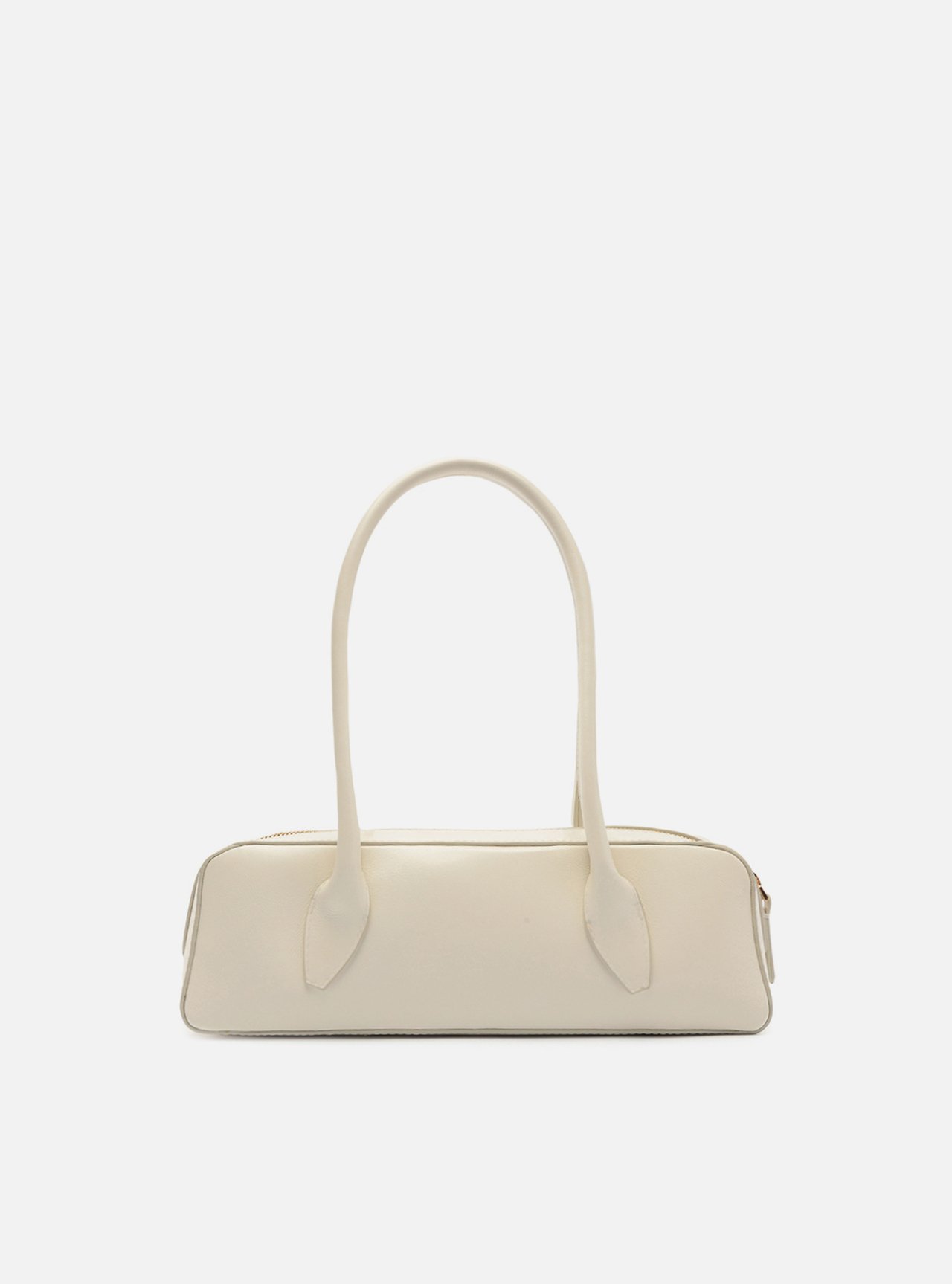 Bolsa Shoulder Branca Couro Média Metais — foto 3