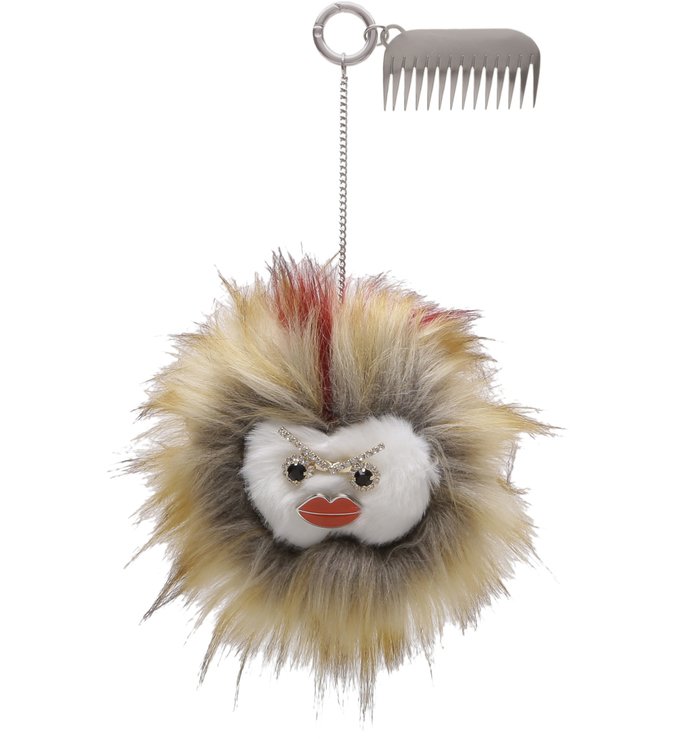 Bag Charm Monster Fun Personame Bege