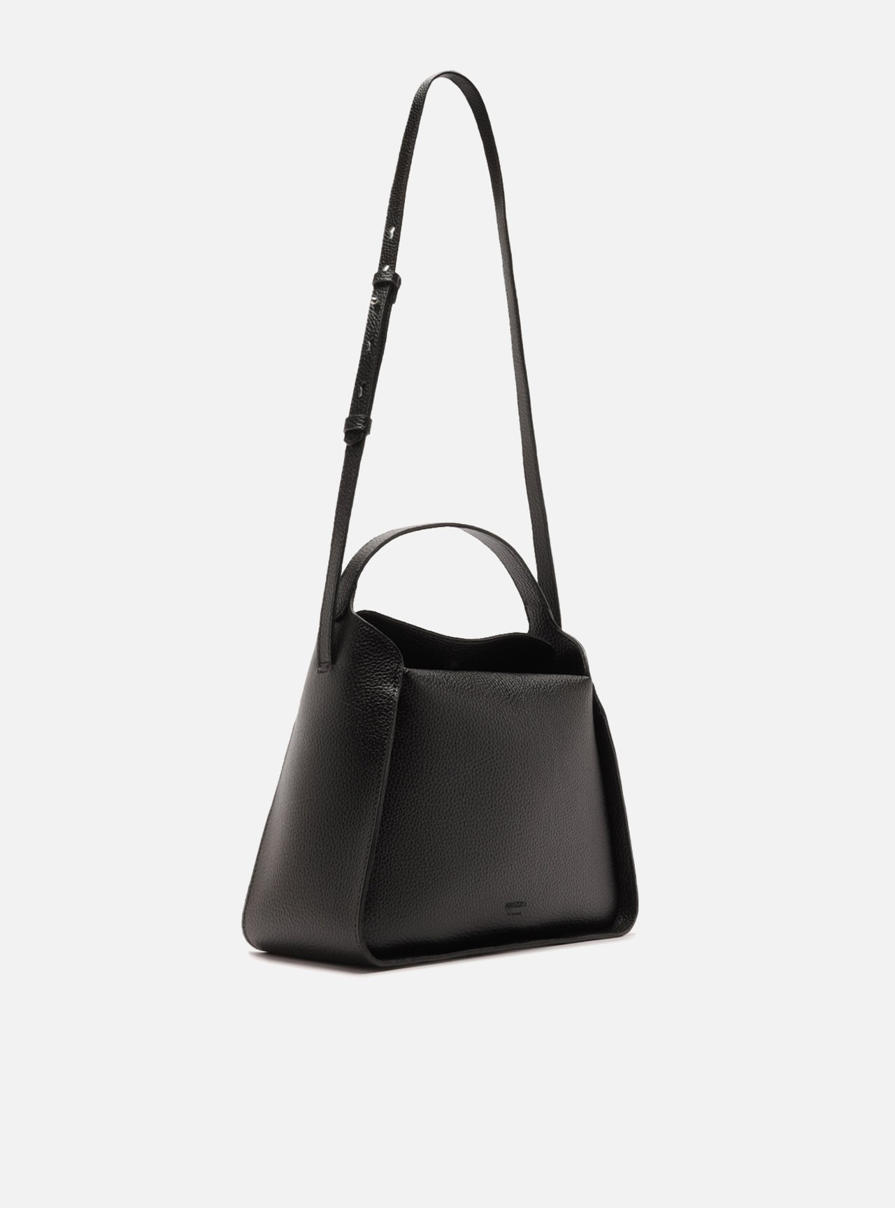 Bolsa Tote Preta Pequena Granulada — foto 5