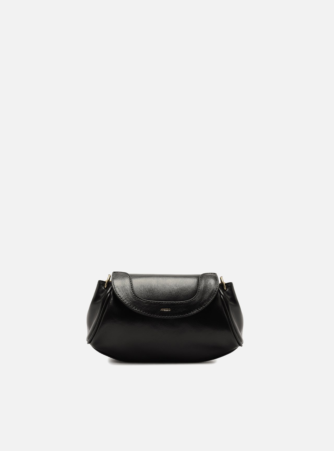 Bolsa Tiracolo Preta Couro Pequena Flap Bag — foto 1
