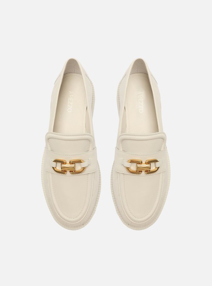 Mocassim Branco Couro Matelassê Clara