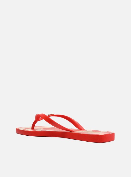Chinelo de Dedo Vermelho Estampado Square e Bag Brizza