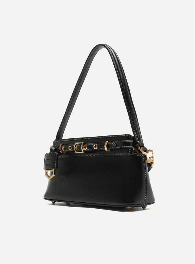 Bolsa Tiracolo Preta Couro Pequena Victória