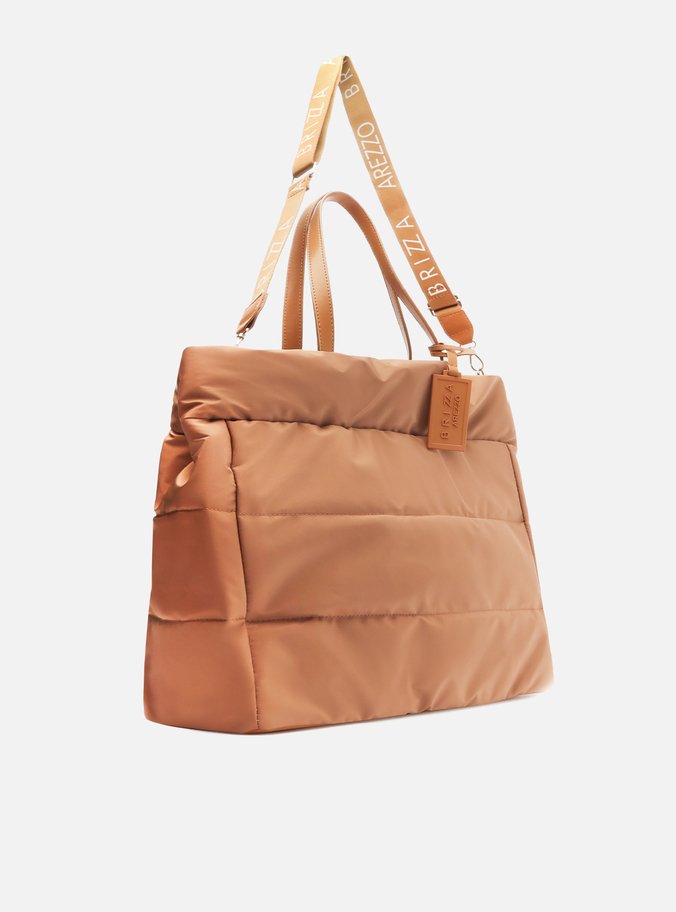Bolsa Shopping Marrom Nylon Gigi Grande