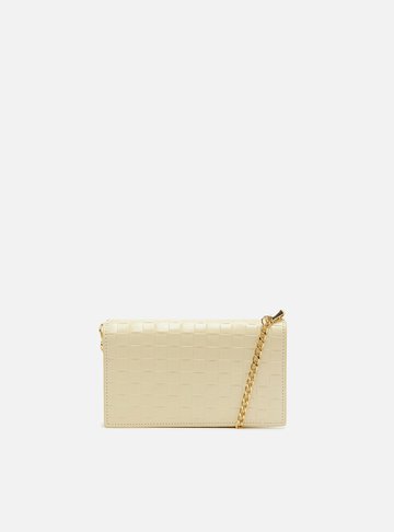Clutch Amarela Couro Tressê Pequena Silvia Braz