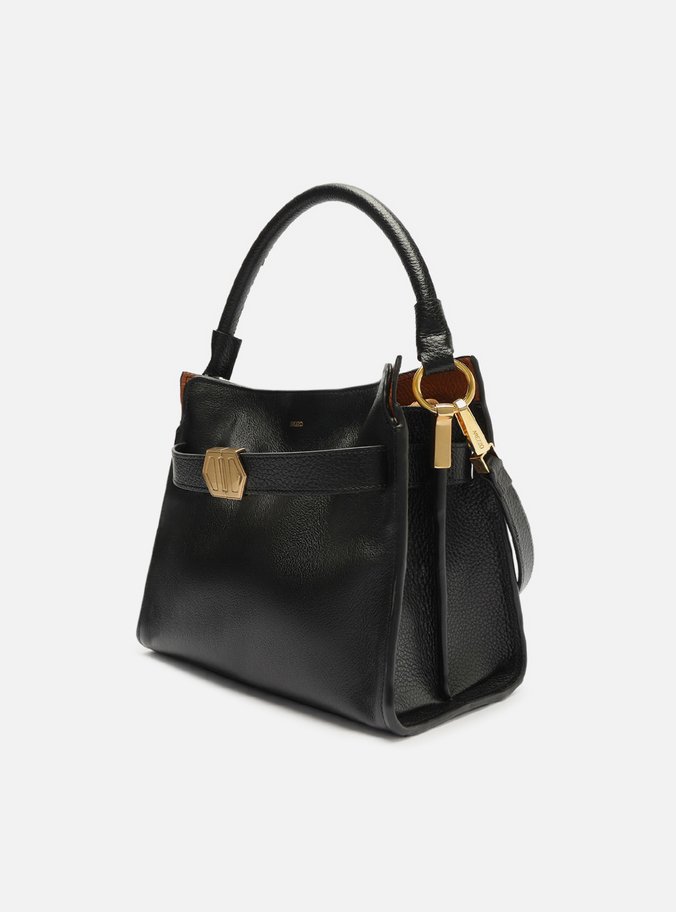 Bolsa Tote Preta Couro Média Color Marrom