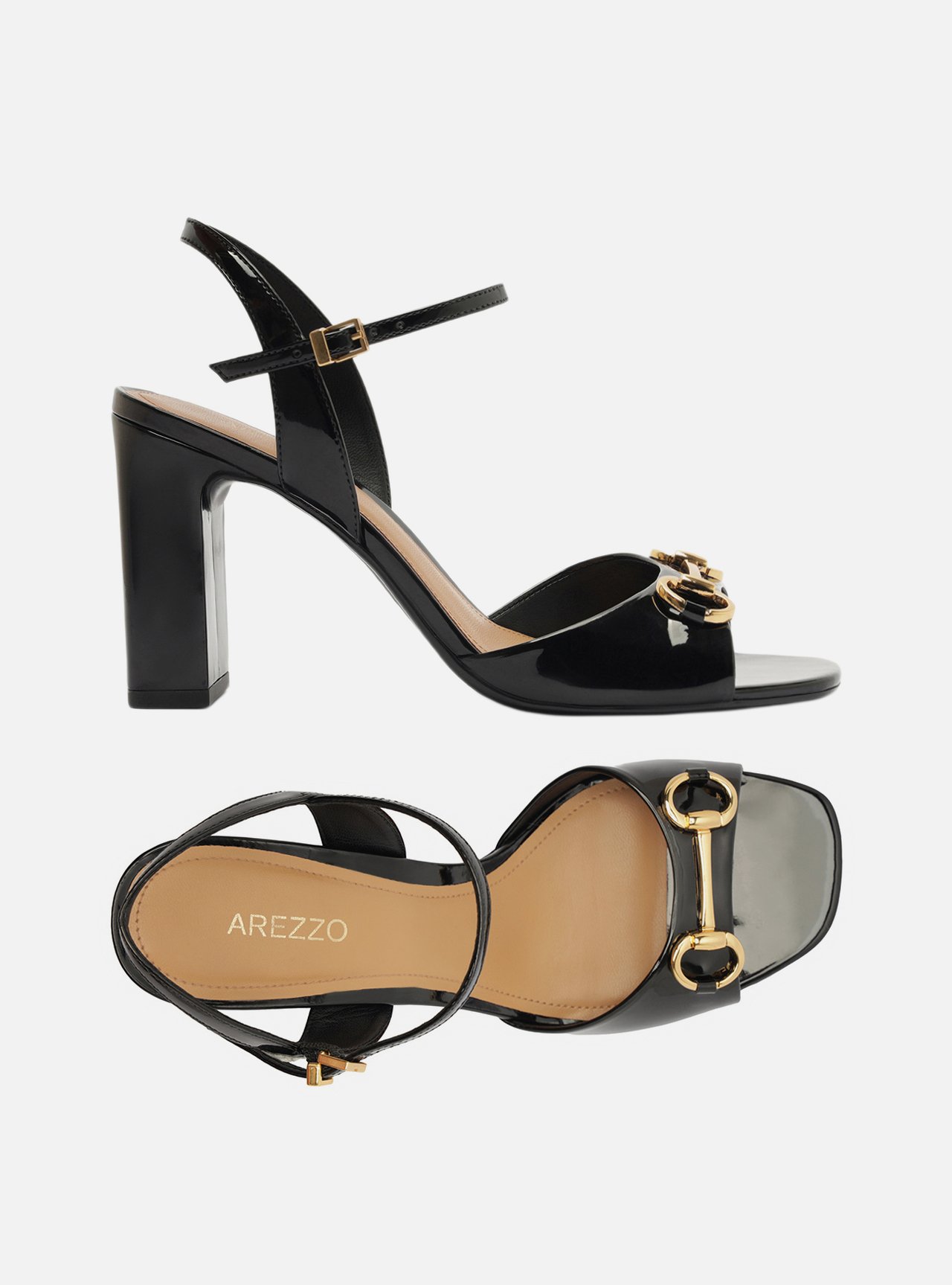 Sandália Preta Verniz Salto Bloco Slingback Bridão — foto 6