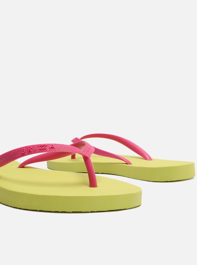 Chinelo de Dedo Multicolorido Tiras Finas Rosa