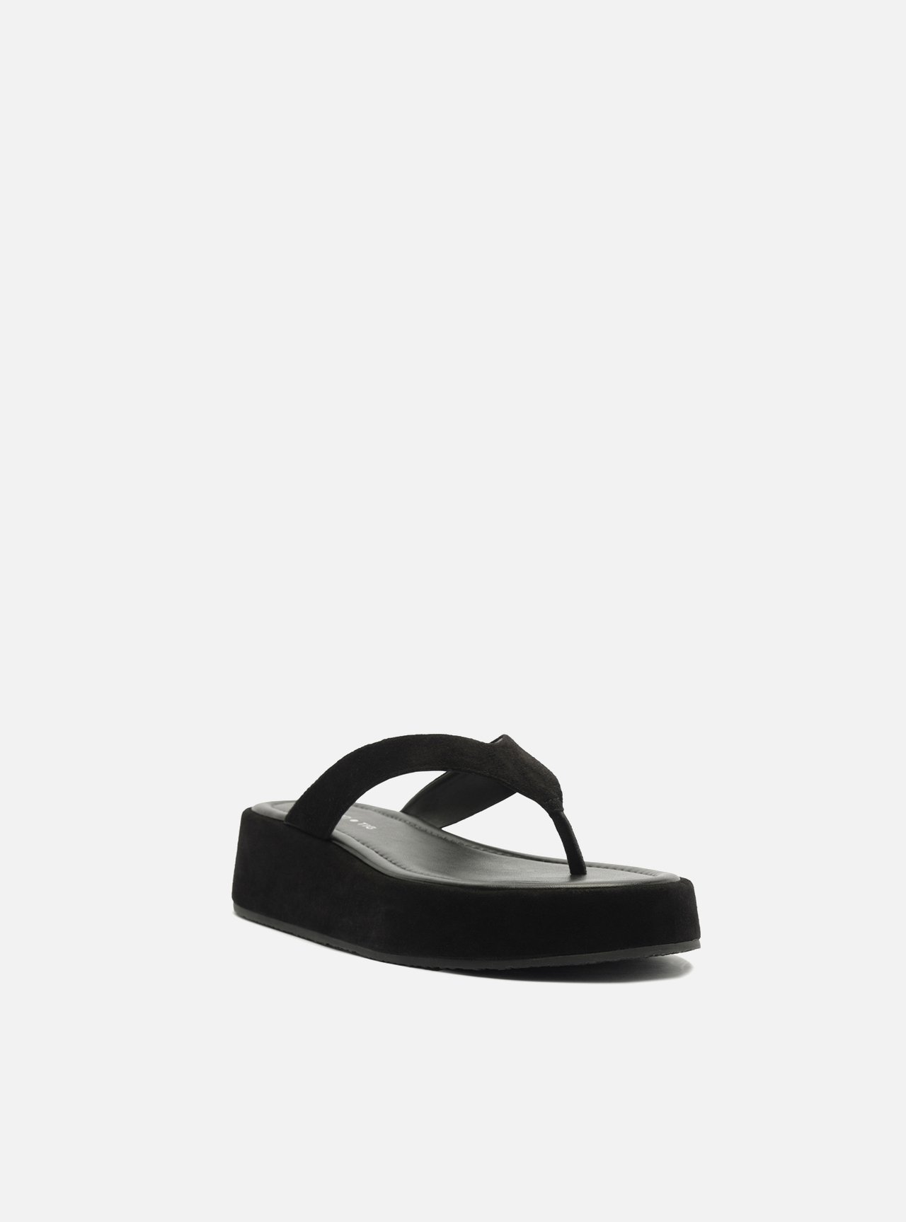 Sandália Preta Acamurçada Flatform Flip Flop TIG — foto 2