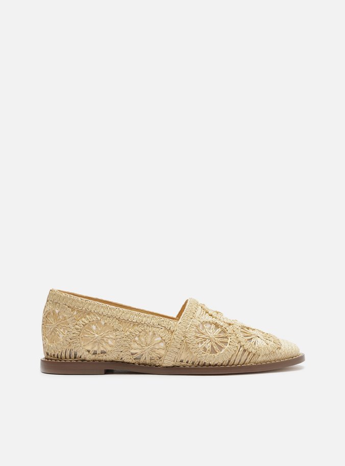 Espadrille Natural Bordada Rasteira TIG