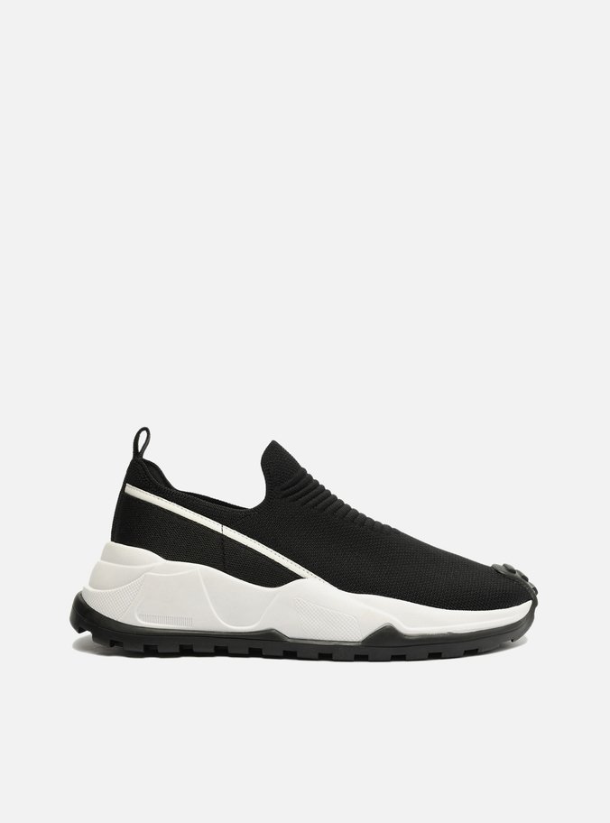 Tênis Slip On Preto Knit ZZ Mov Tratorado