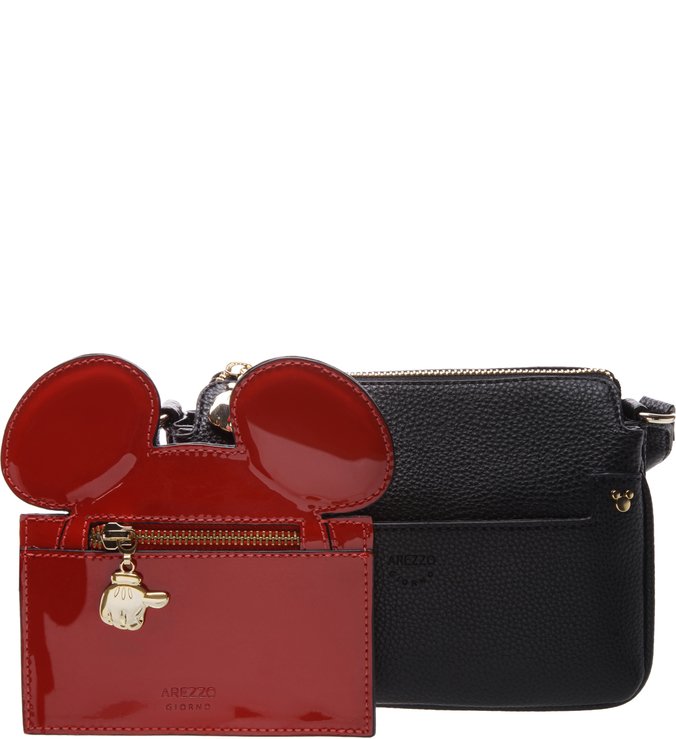 Disney | Bolsa Tiracolo Pequena Mickey Preto e Royal Red