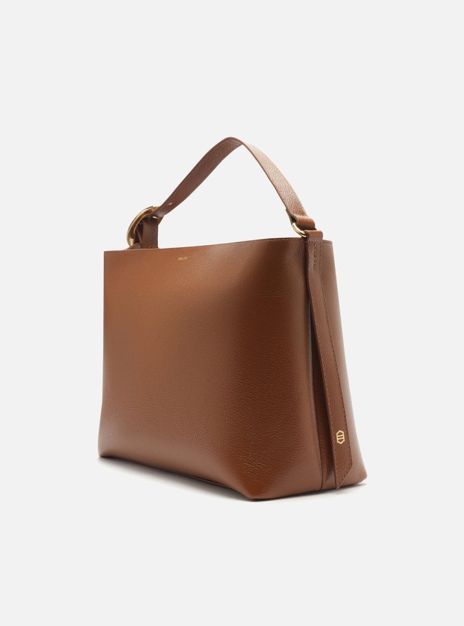 Bolsa Tote Marrom Couro Grande Básica