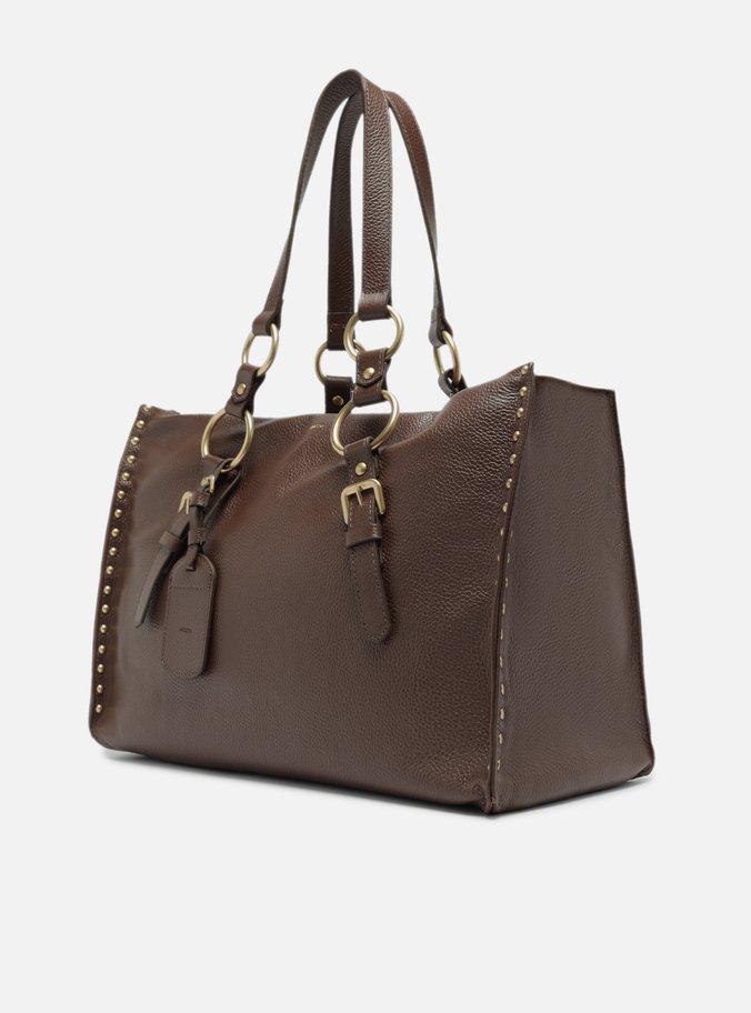 Bolsa Shopping Marrom Couro Cora Grande