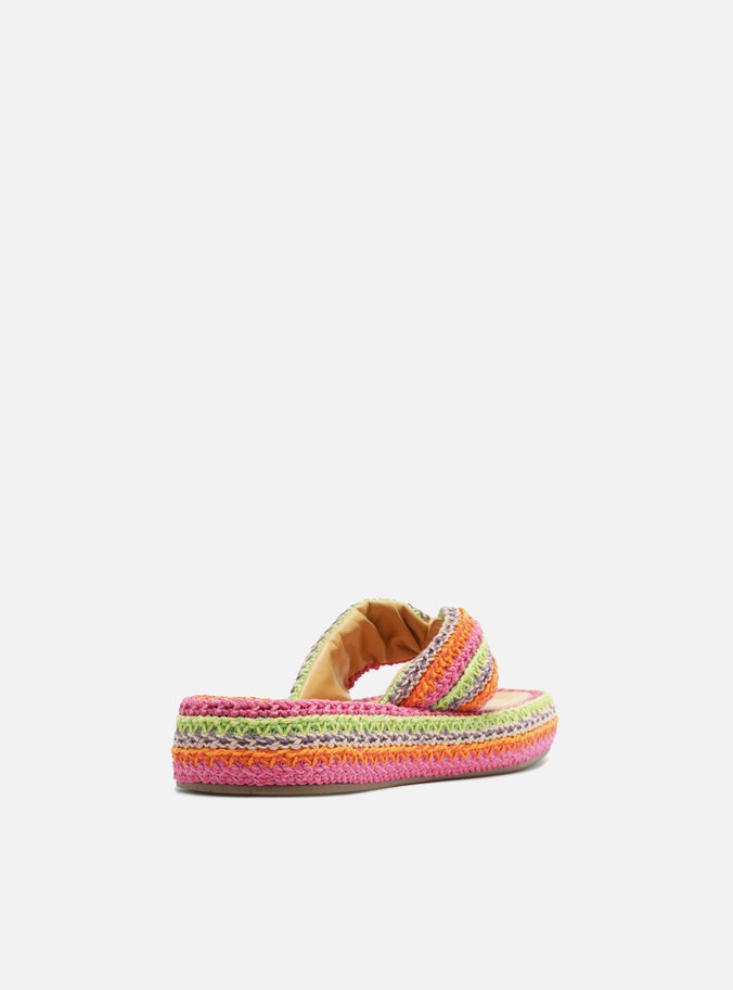 Sandália Colorida Crochê Flatform Flip Flop