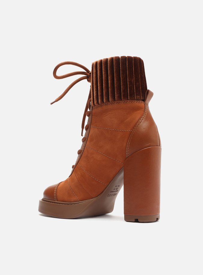 Bota Marrom Camurcina Cano Curto Veludo