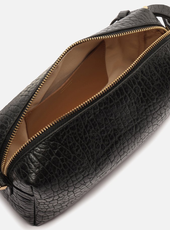 Bolsa Tiracolo Couro Preta Pequena