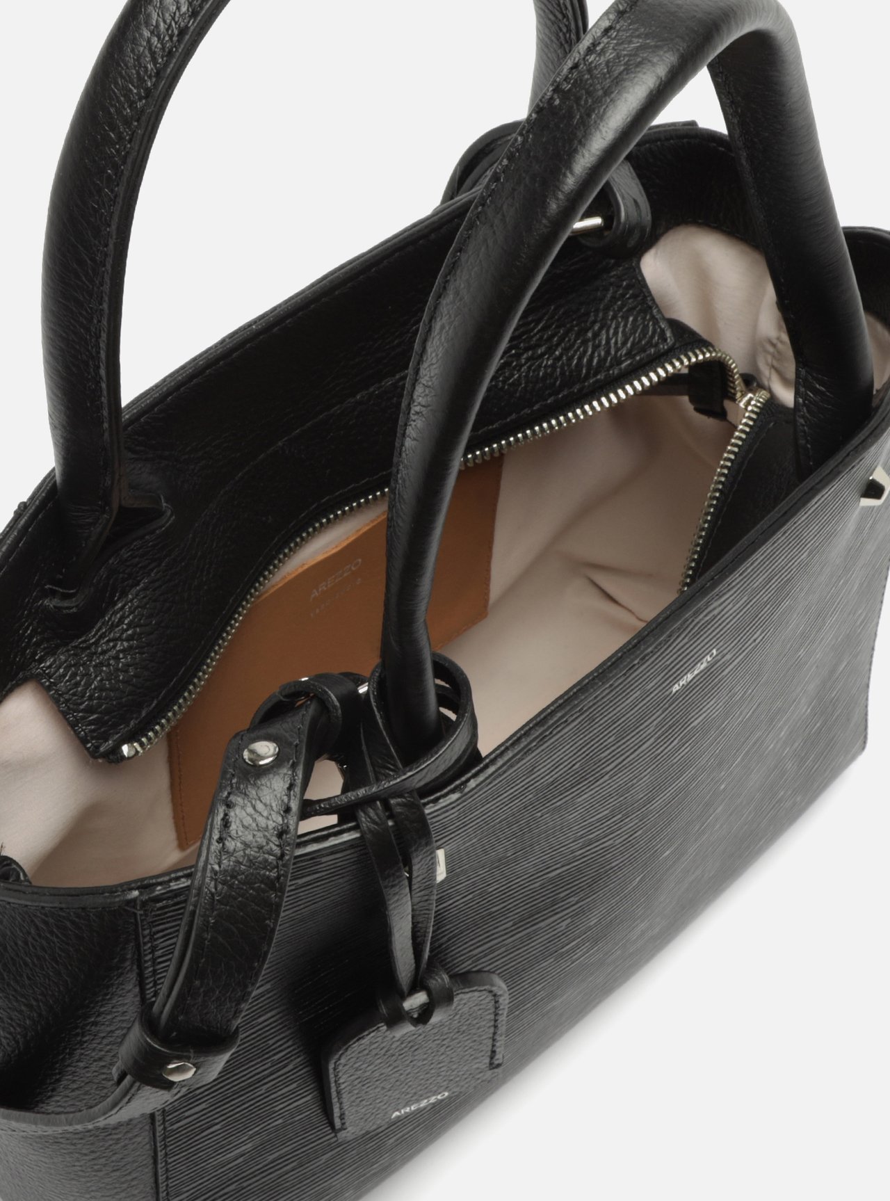 Bolsa Couro Tote Média Bella Preta — foto 4