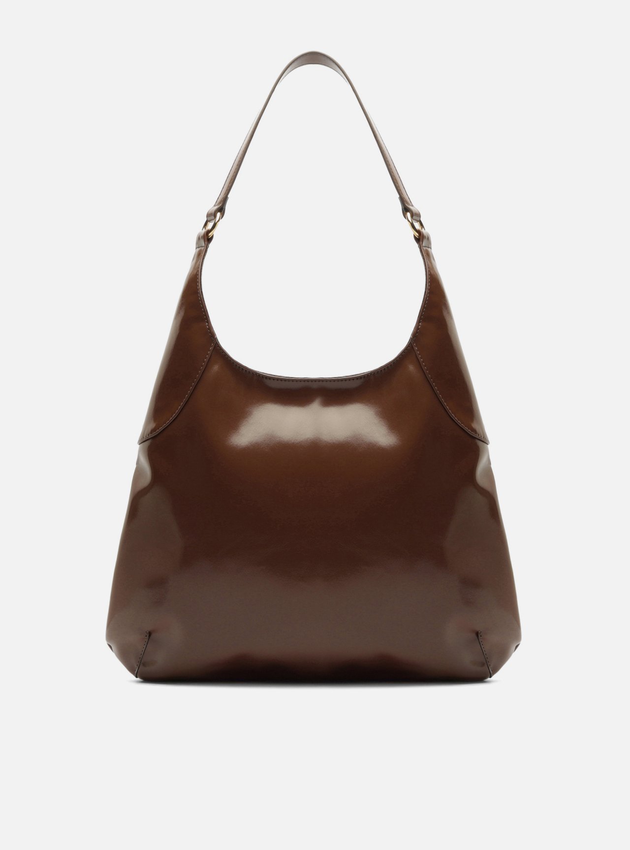 Bolsa Hobo Marrom Grande Rebites Laterais — foto 3