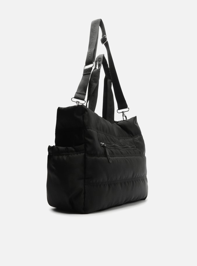 Bolsa Shopping Preta Nylon Gigi Sporty Grande