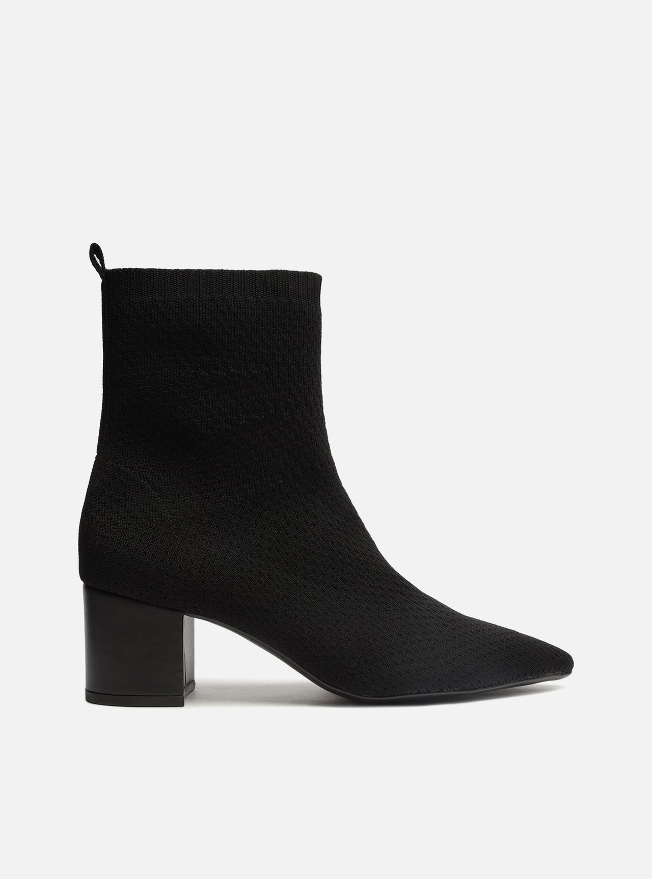 Bota Preta Knit Cano Médio Salto Bloco — foto 1