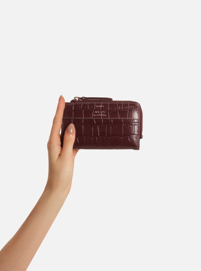 Carteira Bordô Croco Média Heritage