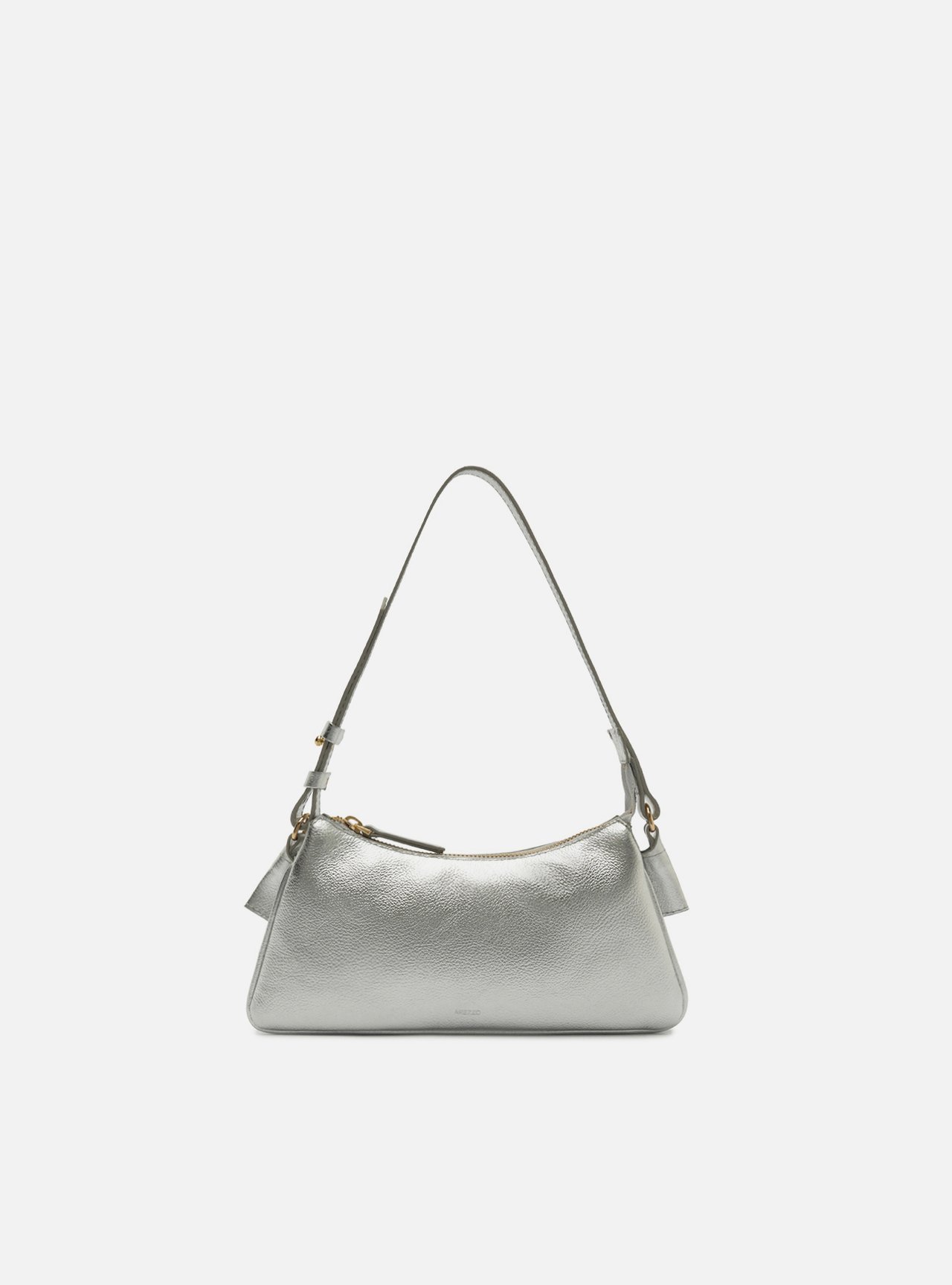 Bolsa Shoulder Prateada Couro Pequena — foto 1