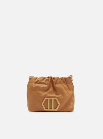 Arezzo — Bolsa Tiracolo Marrom Clara Couro Esther Pequena
