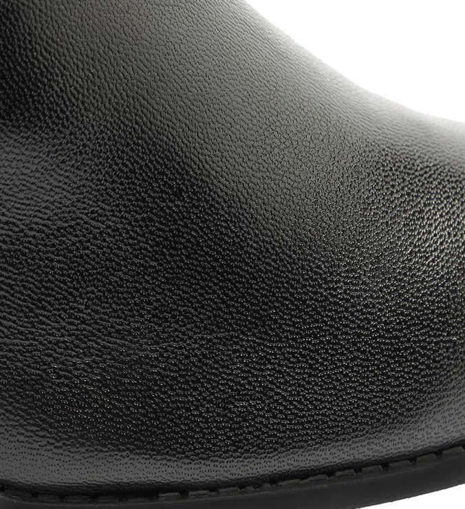 Bota Couro Malha Preto