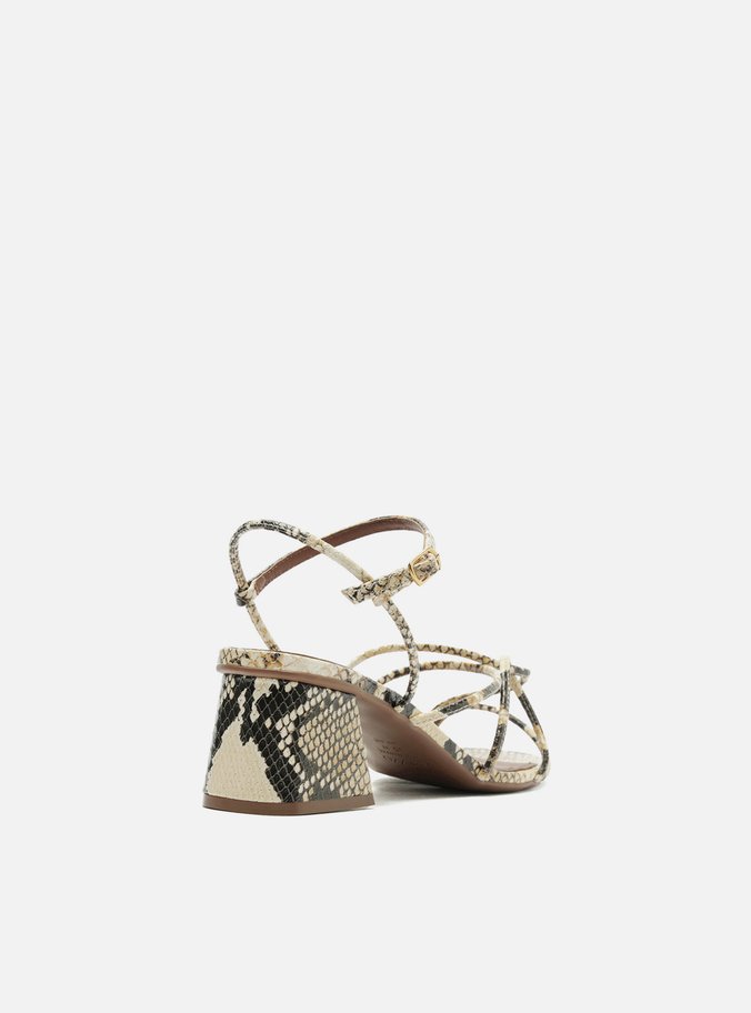 Sandália Animal Print Bloco Tiras Finas