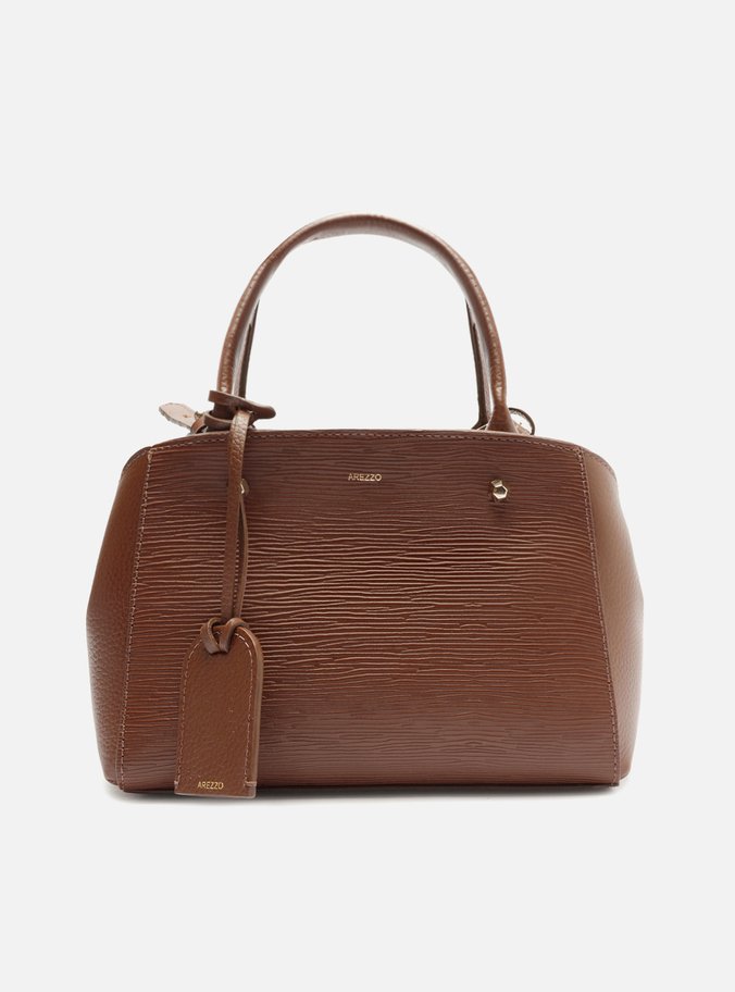 Bolsa Tote Marrom Couro Wave Bella Pequena