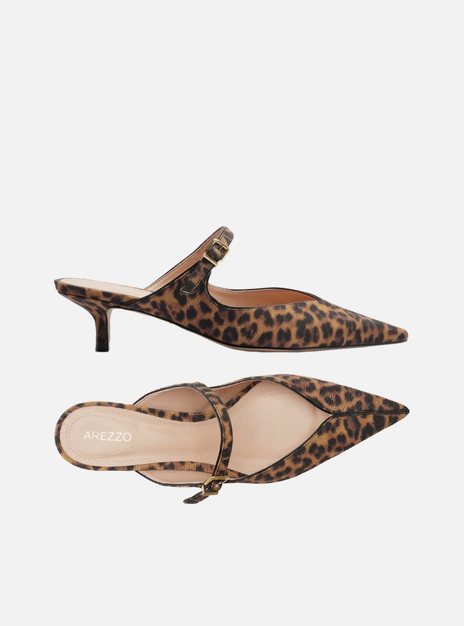 Mule Animal Print Bico Fino Boneca