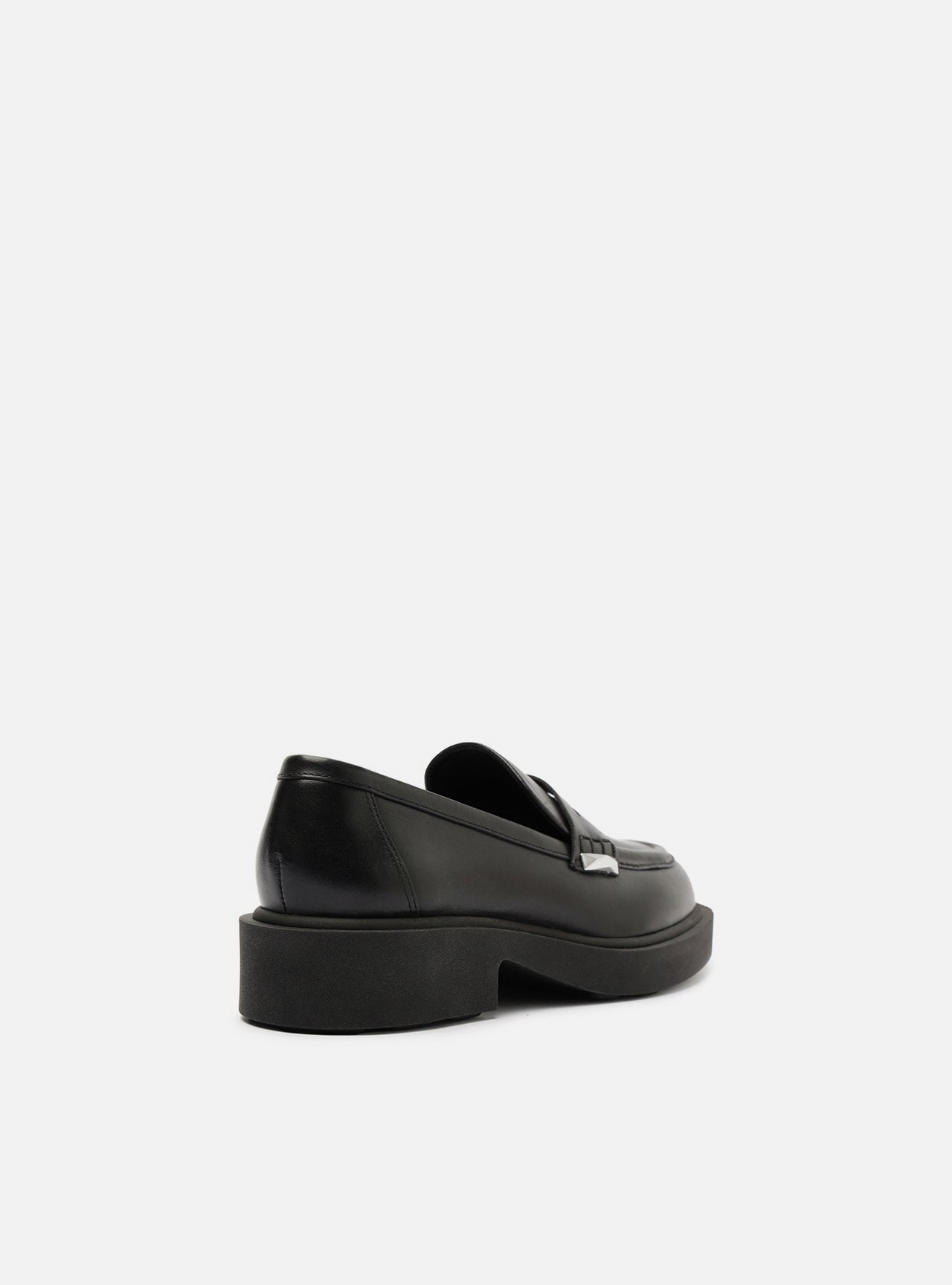 Mocassim Preto Couro Bloco Tira Detalhe — foto 3