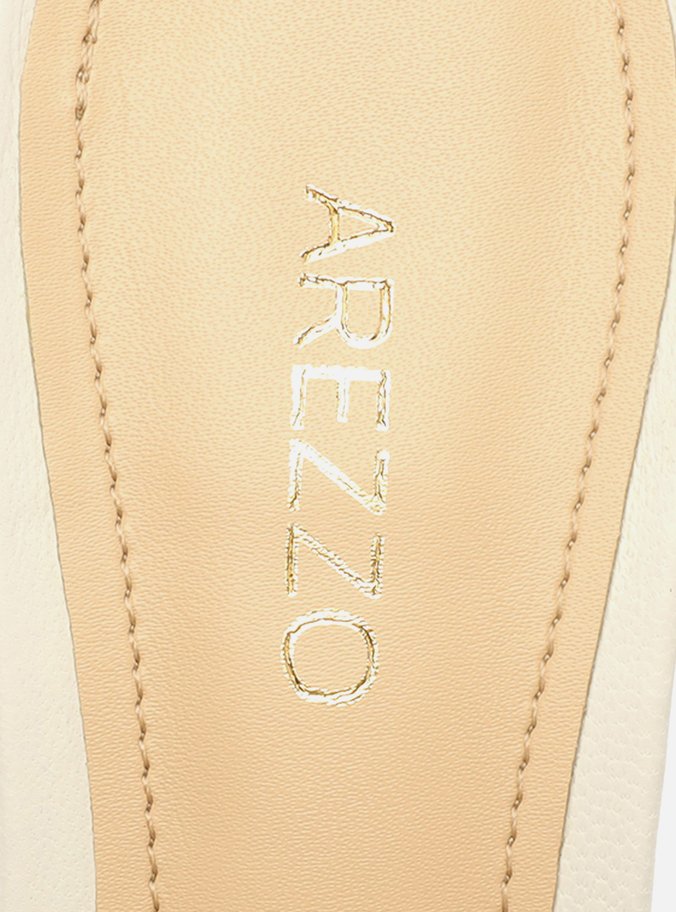 Tamanco Branco Couro Salto Flare
