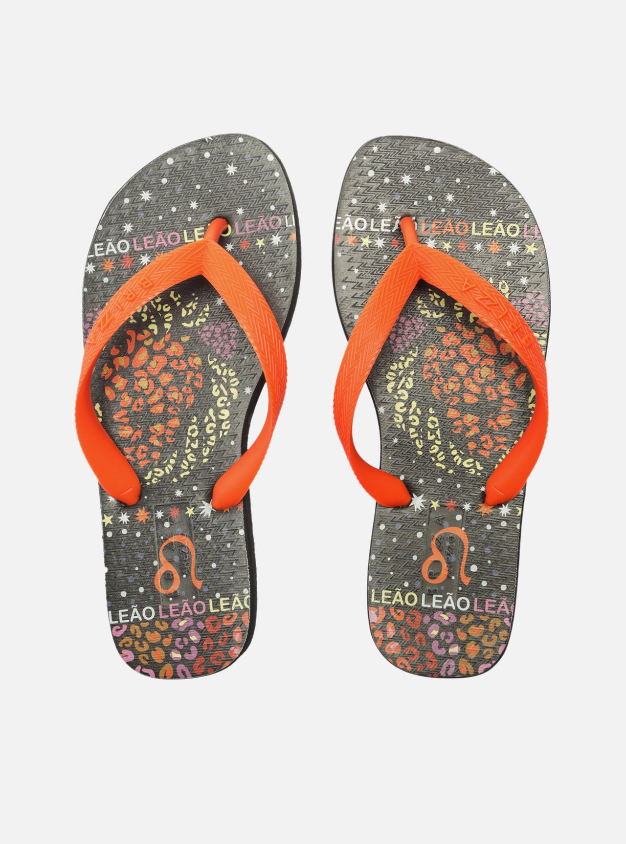 Chinelo de Dedo Laranja Leão Signos Brizza — foto 1