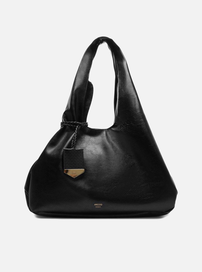 Bolsa Hobo Preta Grande Bag Charm Tressê