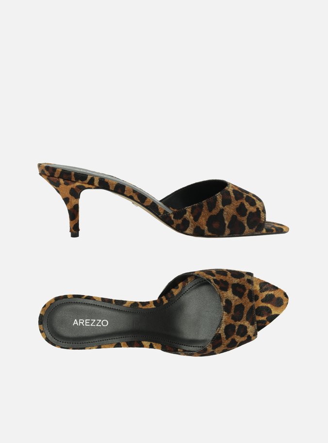 Mule Animal Print Salto Fino Tira