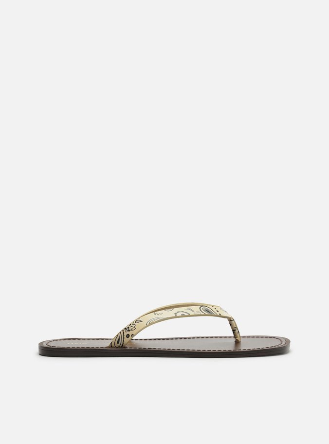 Rasteira Amarela Paisley Flip Flop Livia