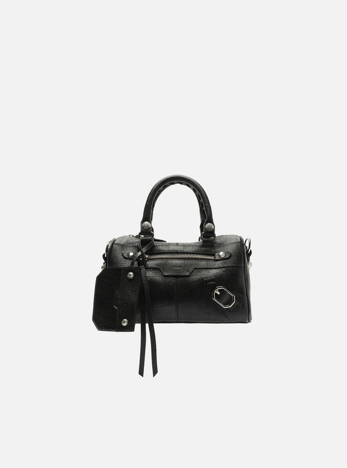 Bolsa Tote Preta Couro Pequena Alça Tressê