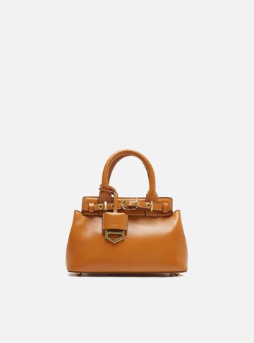 Bolsa Tote Caramelo Couro Pequena Bag Charm Victória