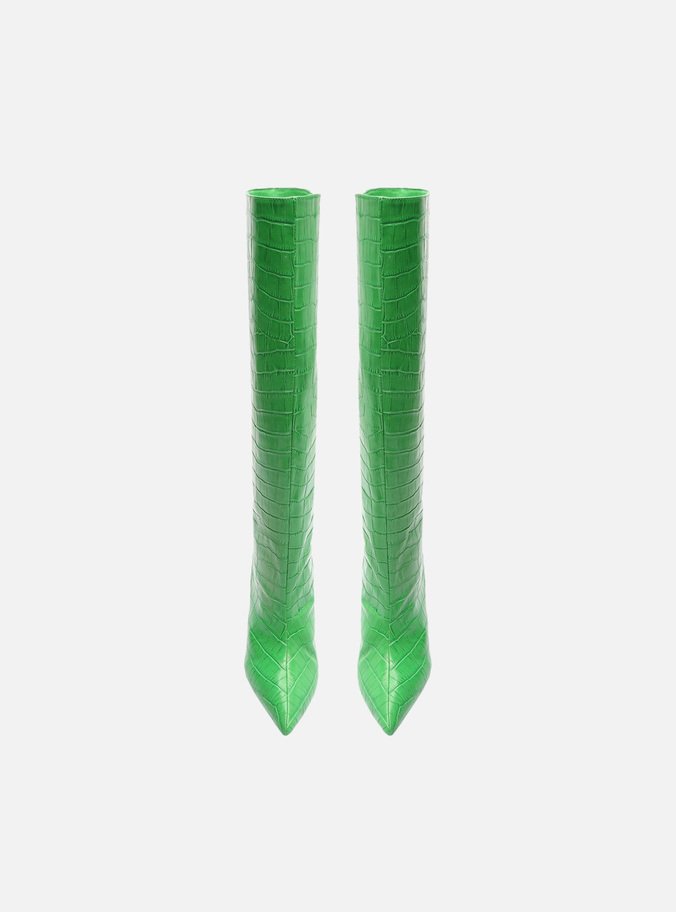 Bota Verde Croco Cano Alto Miranda