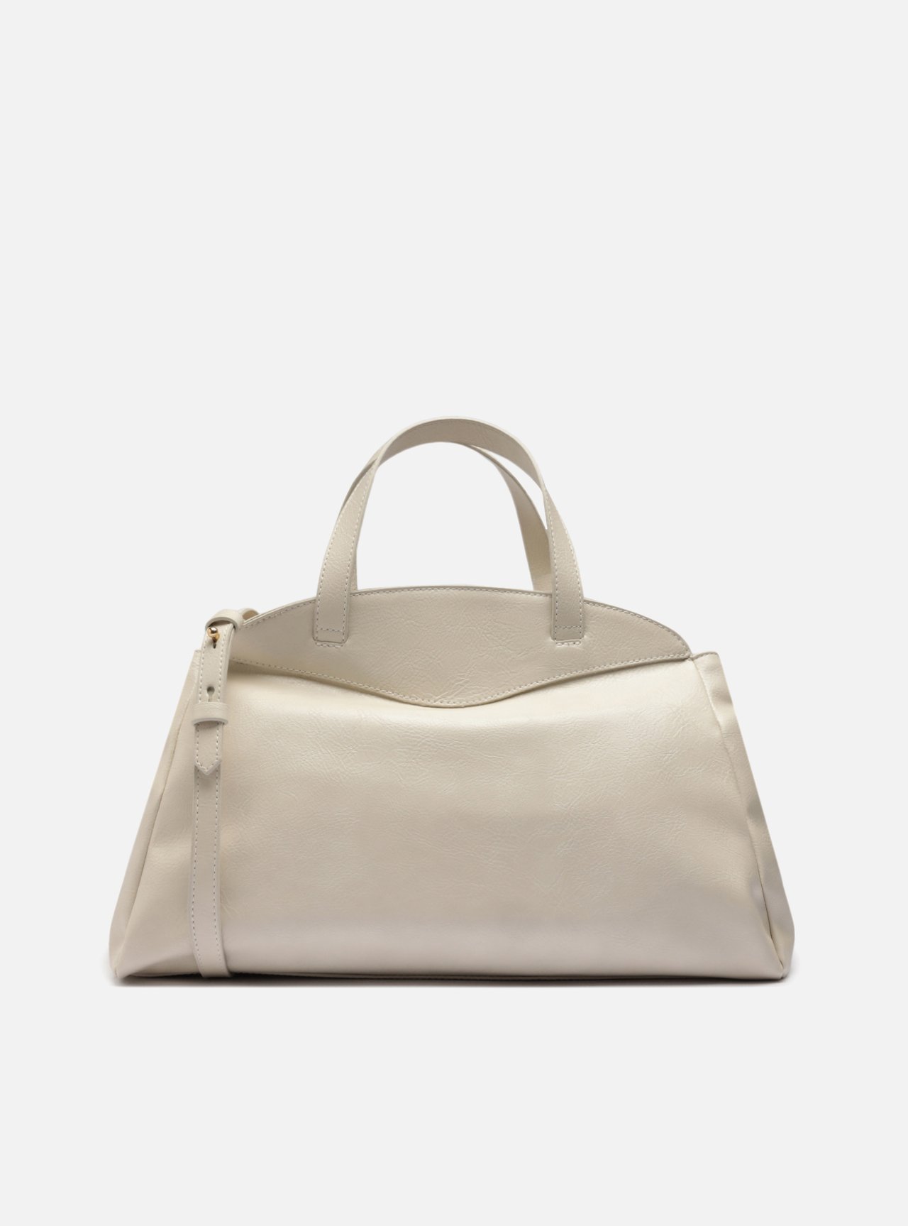 Bolsa Tote Branca Grande Franzida — foto 3