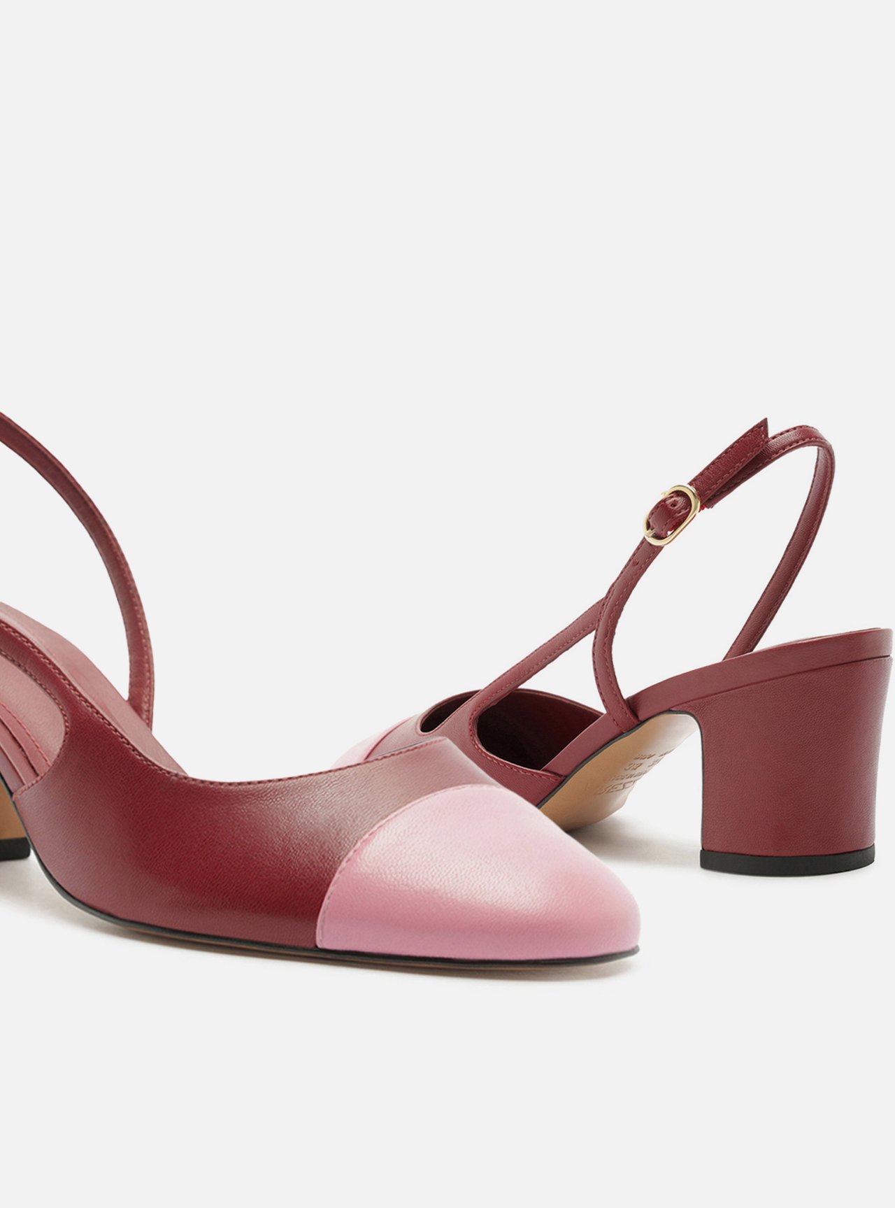 Scarpin Vermelho Couro Salto Bloco Slingback — foto 4