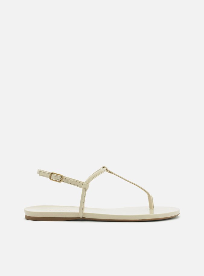 Sandália Rasteira Off-White Tiras Slim Básica