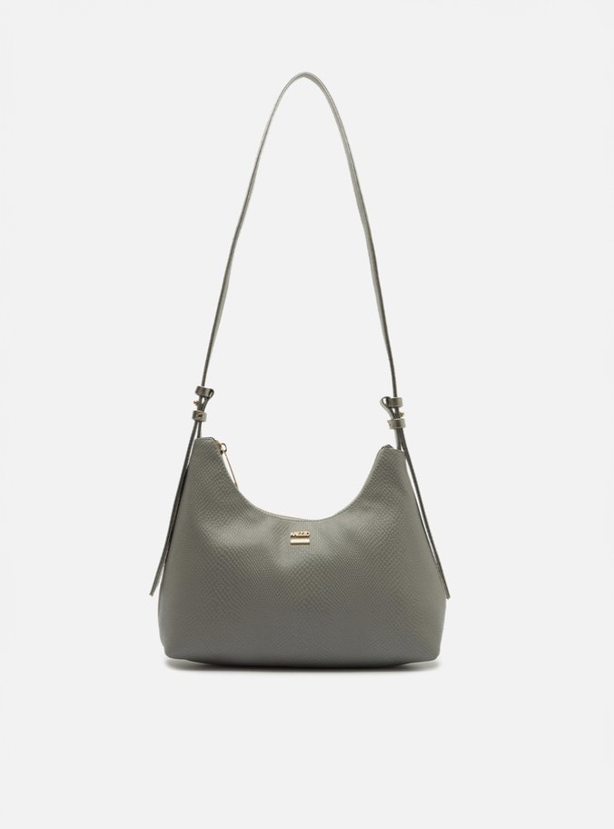 Bolsa Tiracolo Cinza Pequena Texturizada