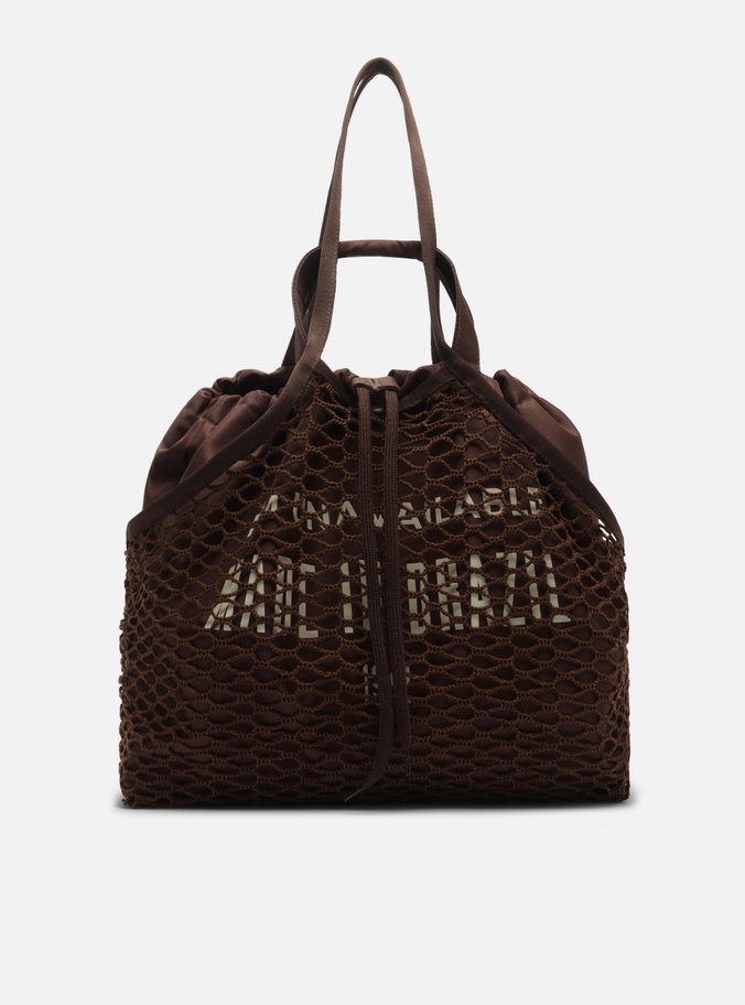 Bolsa Shopping Marrom Tela Lona Grande TIG