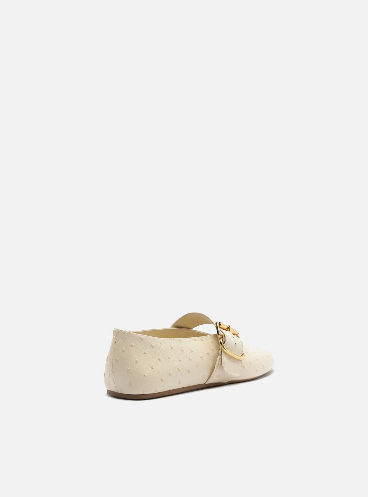Sapatilha Off White Textura Fivela Dourada — foto 3